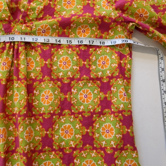 J Crew Women's Floral Tunic Pink And Green Top , Size M - Picture 5 of 7